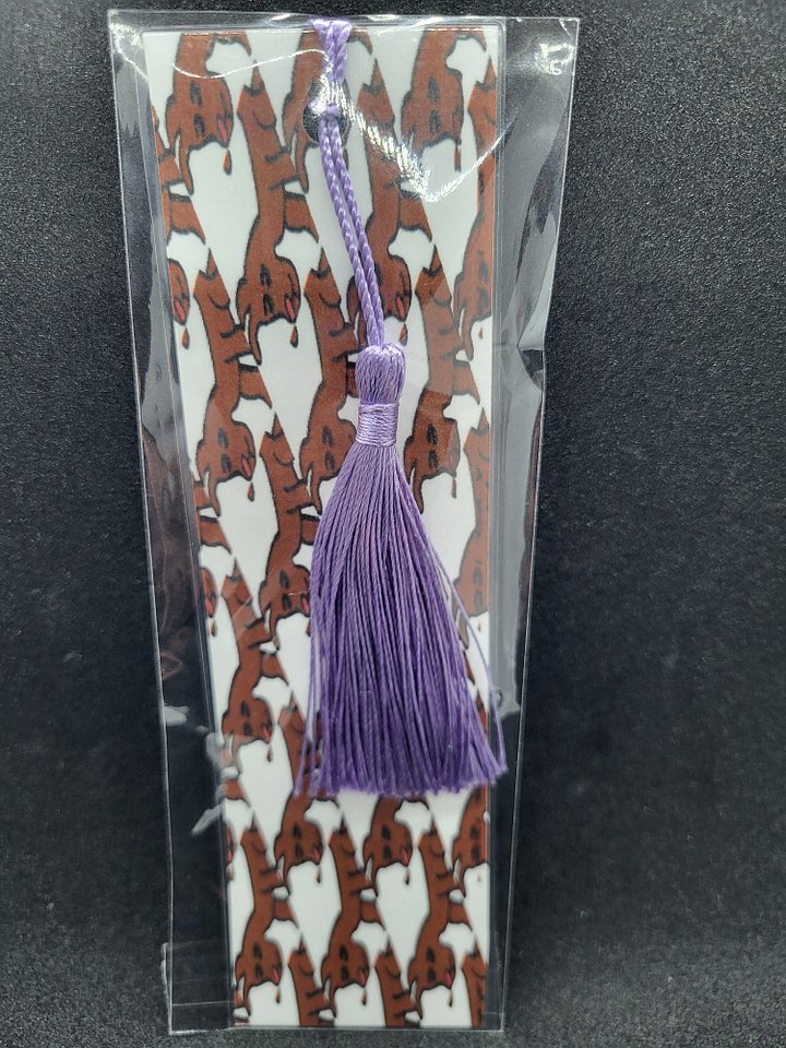 Cute Cartoon Little Red Dog Pattern Laminated Bookmark with Tassel for the Dog Loving Book Reader in Your Life product image (2)