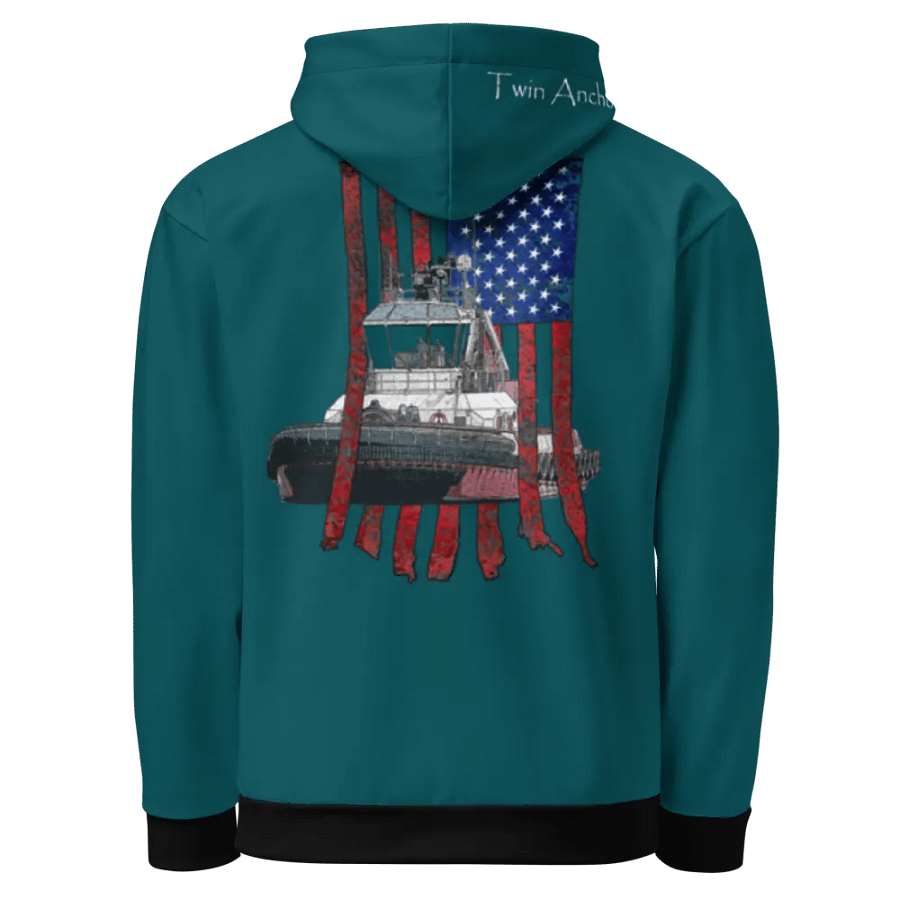 Teal Athena Tug & CE Flage Hoodie product image (5)