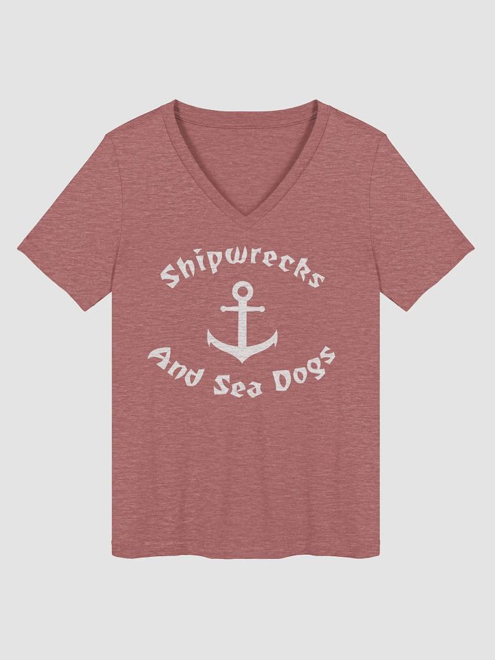 Women's V-neck Shipwrecks and Sea Dogs Logo T-Shirt product image (1)