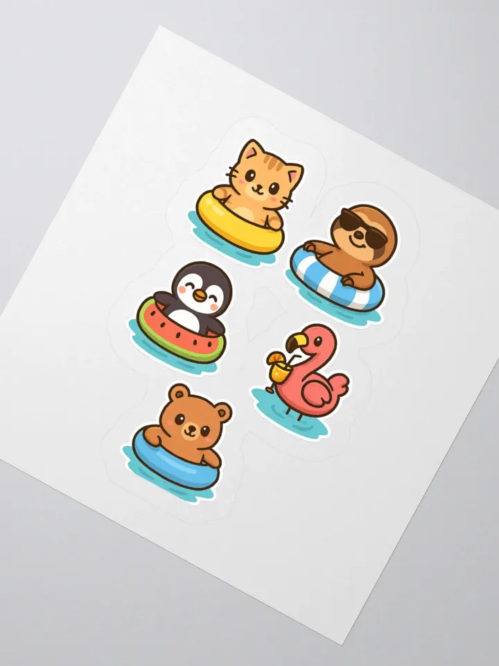 Animal Pool Party Sticker Set product image (2)