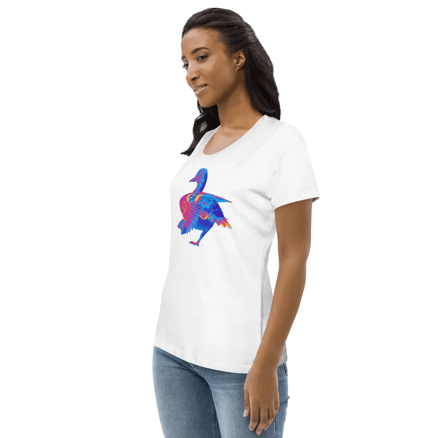 Funky Neon Pink and Blue Duck Fitted T Shirt product image (6)