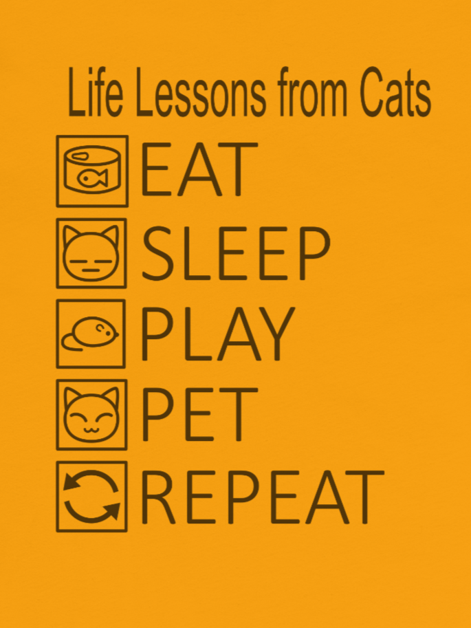 Life Lessons from Cats Unisex Long Sleeve Tee, Black Print product image (1)