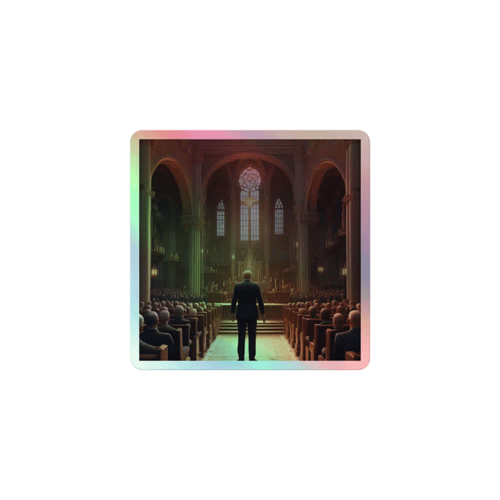 Donald in the Cathedral Holographic Sticker product image (1)
