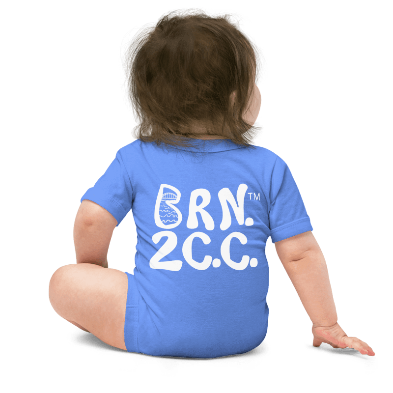 BOURNE to Cape Cod™ | Baby One-Piece with Snaps | BRN.2C.C.™ Logo Back | Ultra-Soft Cotton Bodysuit for Coastal Cuties | White Logos product image (14)