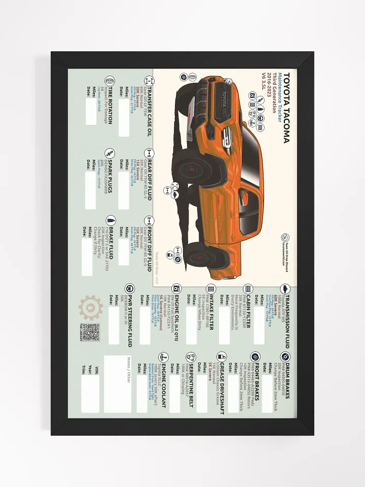 3RD GEN MAINTENANCE TRACKER V1.2 - Octane / Home Depot (FRAMED) product image (2)