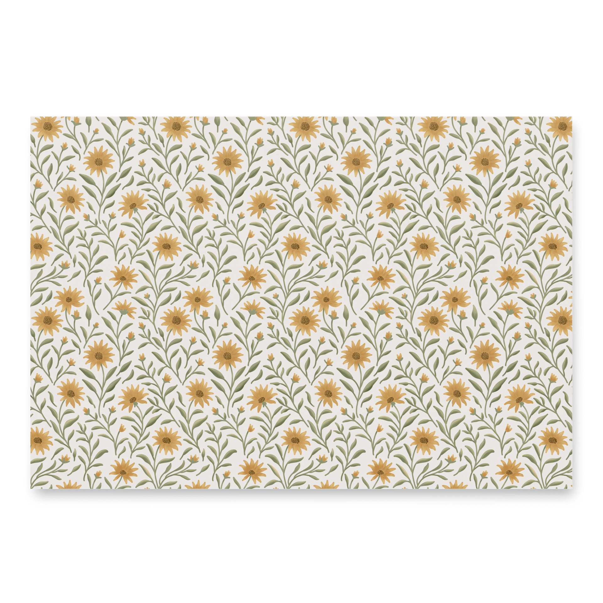 Golden field floral wrapping paper. Elegant botanical gift wrap with dark and light background product image (6)
