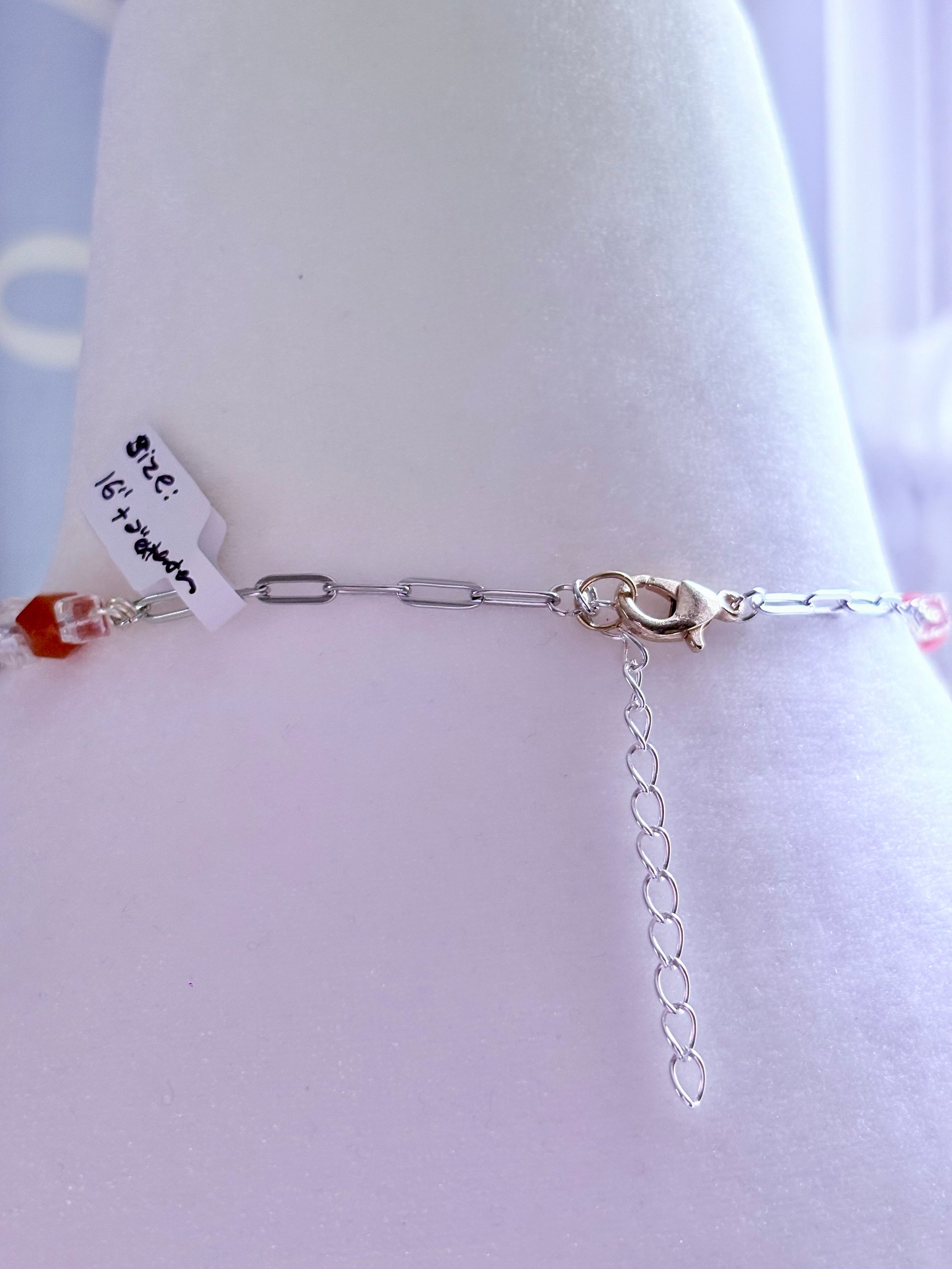 MFD-00186 | Beach Rose Druzy Pendant Necklace | Handmade Glass Beaded Jewelry | Monique Faella Designs™ product image (7)