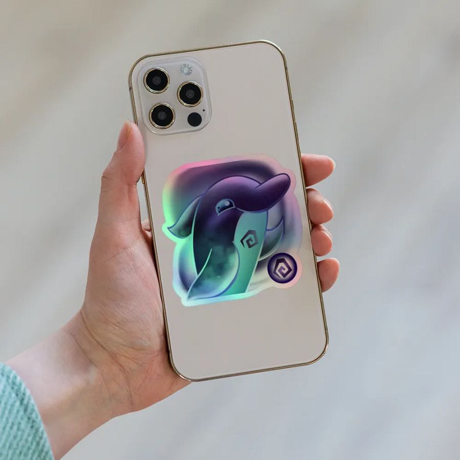 CELESTIAL SHADOW DOLPHIN - HOLOGRAPHIC STICKER product image (8)