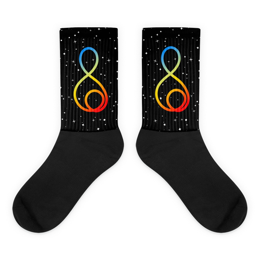 Treble Clef (LNLCovers) - Black Foot Sublimated Socks product image (1)