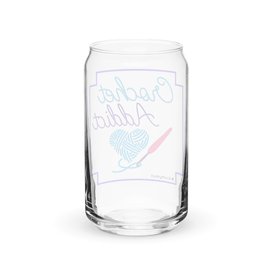 Can Shaped Crochet Addict Glass product image (8)