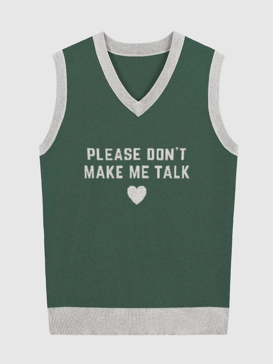 PLEASE DON'T MAKE ME TALK (pine and off-white) knitwear vest product image (1)