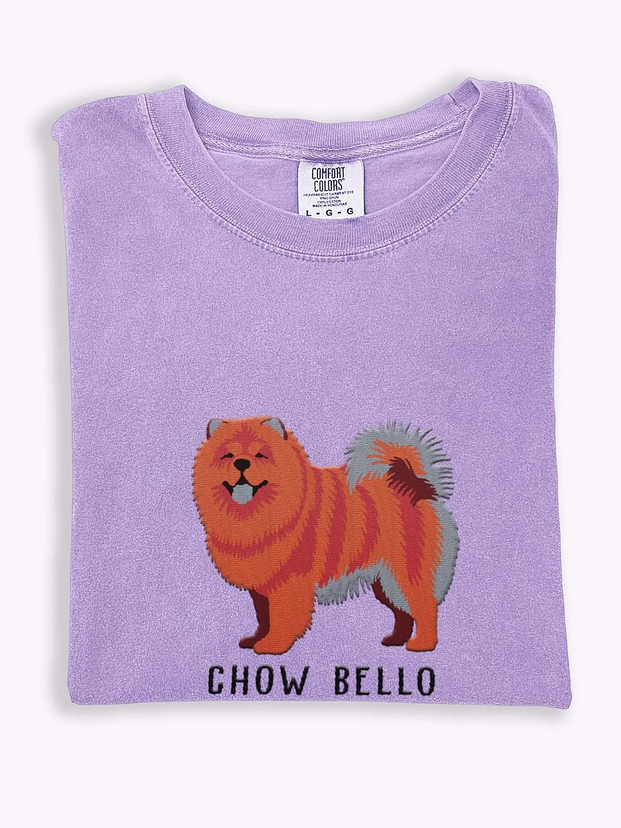 Chow Bello T-Shirt(Embroidered) of a Chow Chow(Red) product image (1)
