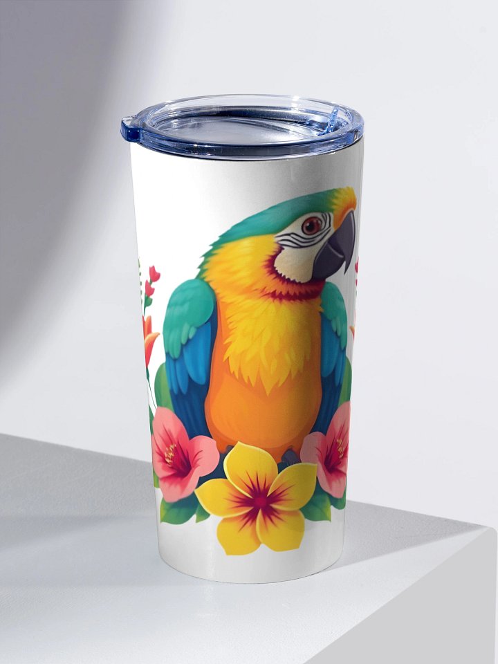 Floral Parrot 20oz Stainless Steel Tumbler product image (2)