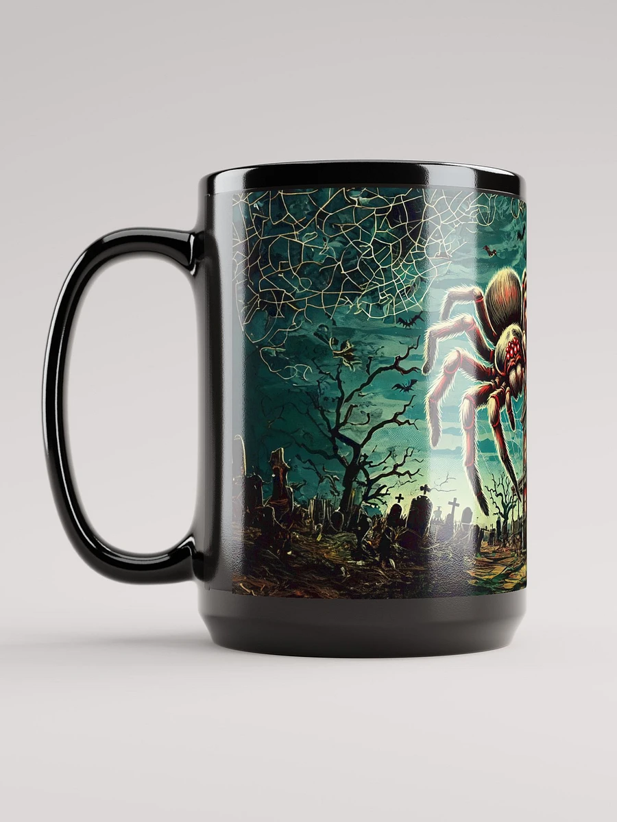 Giant Spider on a Haunted House Black Glossy Mug product image (6)