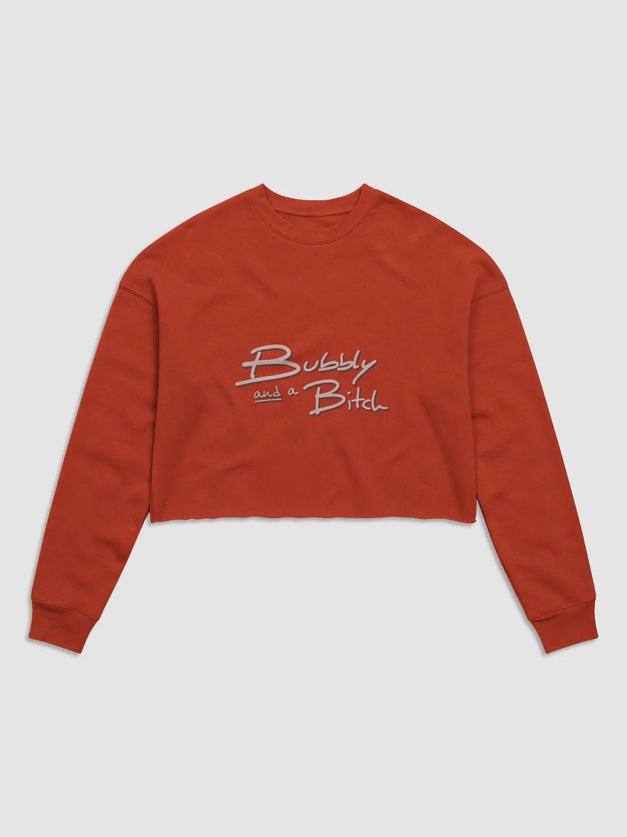 Bubbly and a B*tch (blush shadow design) women's fleece crop sweatshirt product image (3)