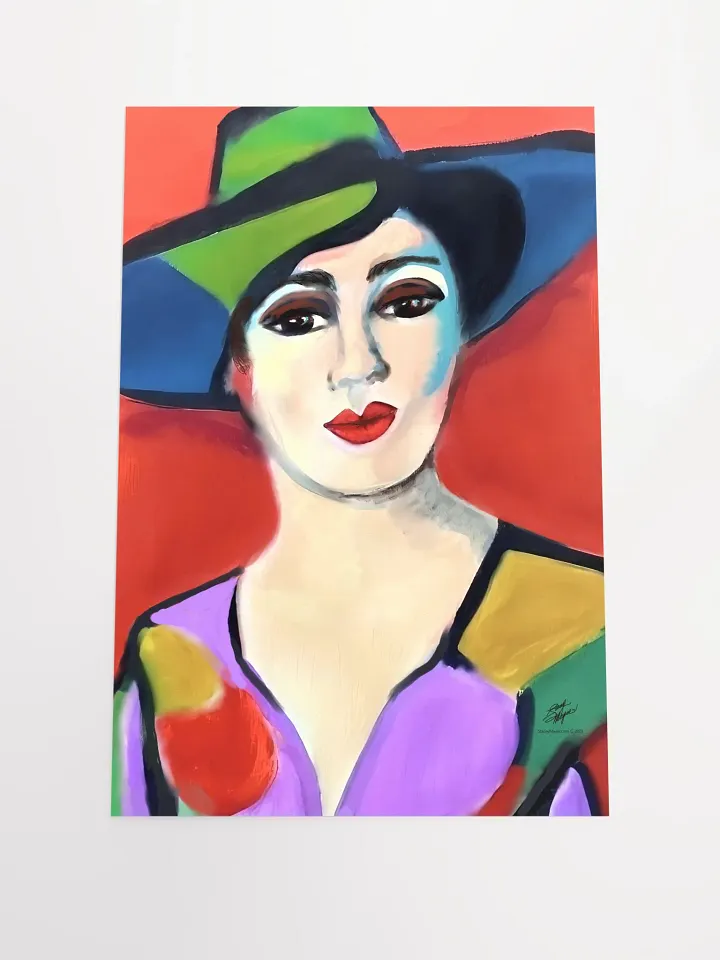 Donna with Hat Matt Paper Poster product image (1)