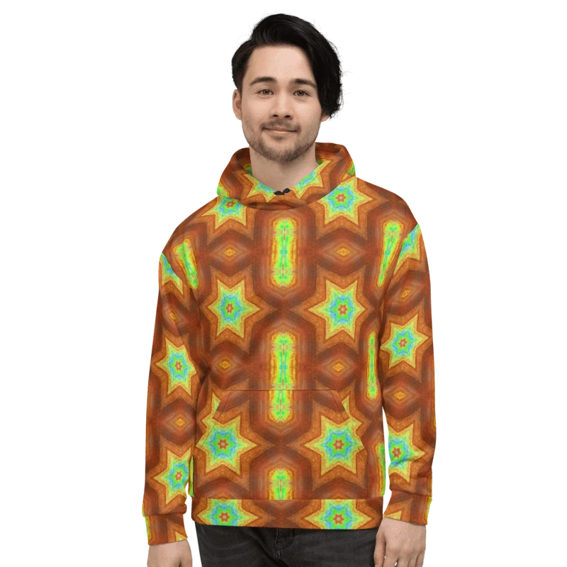 Abstract Retro Repeating Stars Unisex All Over Print Hoodie product image (11)