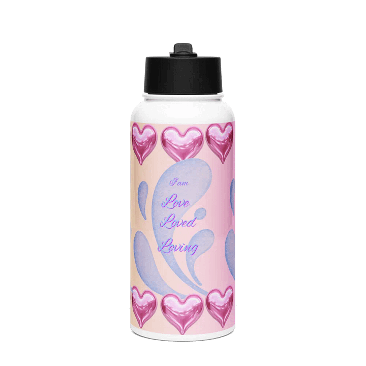 Love Loved Loving affirmations Stainless Steel Water Bottlenfor health conscious ladies and gents product image (1)