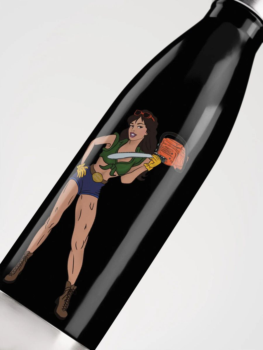 Brunette Chainsaw Betty Pinup Water Bottle product image (5)
