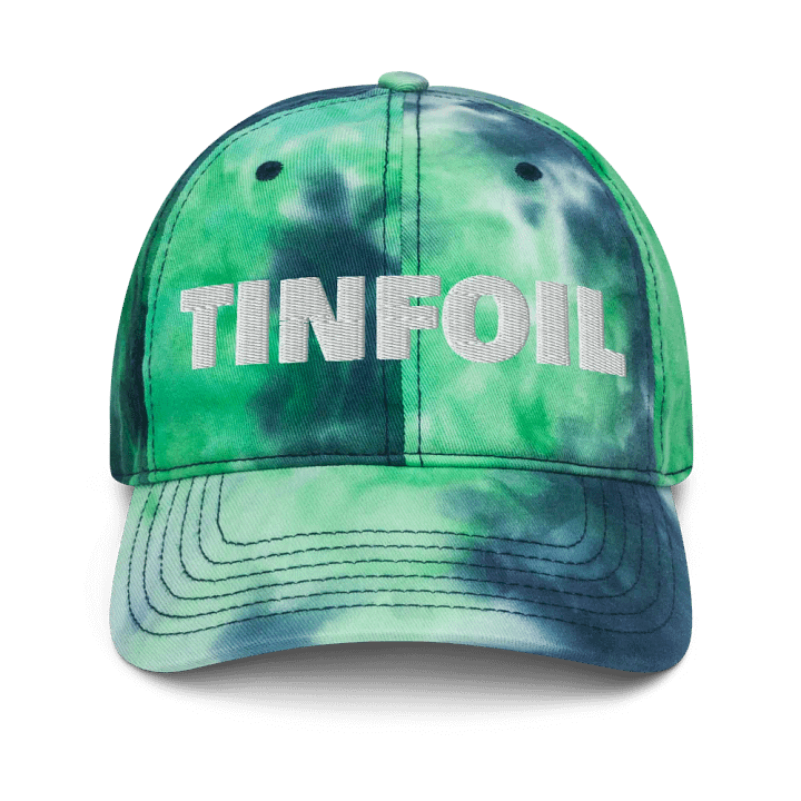 Tinfoil Hat - White On Blue-Green Tie Dye product image (1)