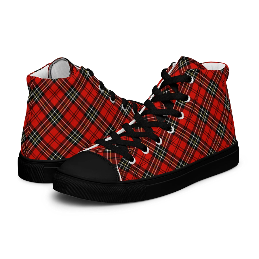 Red Vintage Plaid Men's High Top Shoes product image (8)