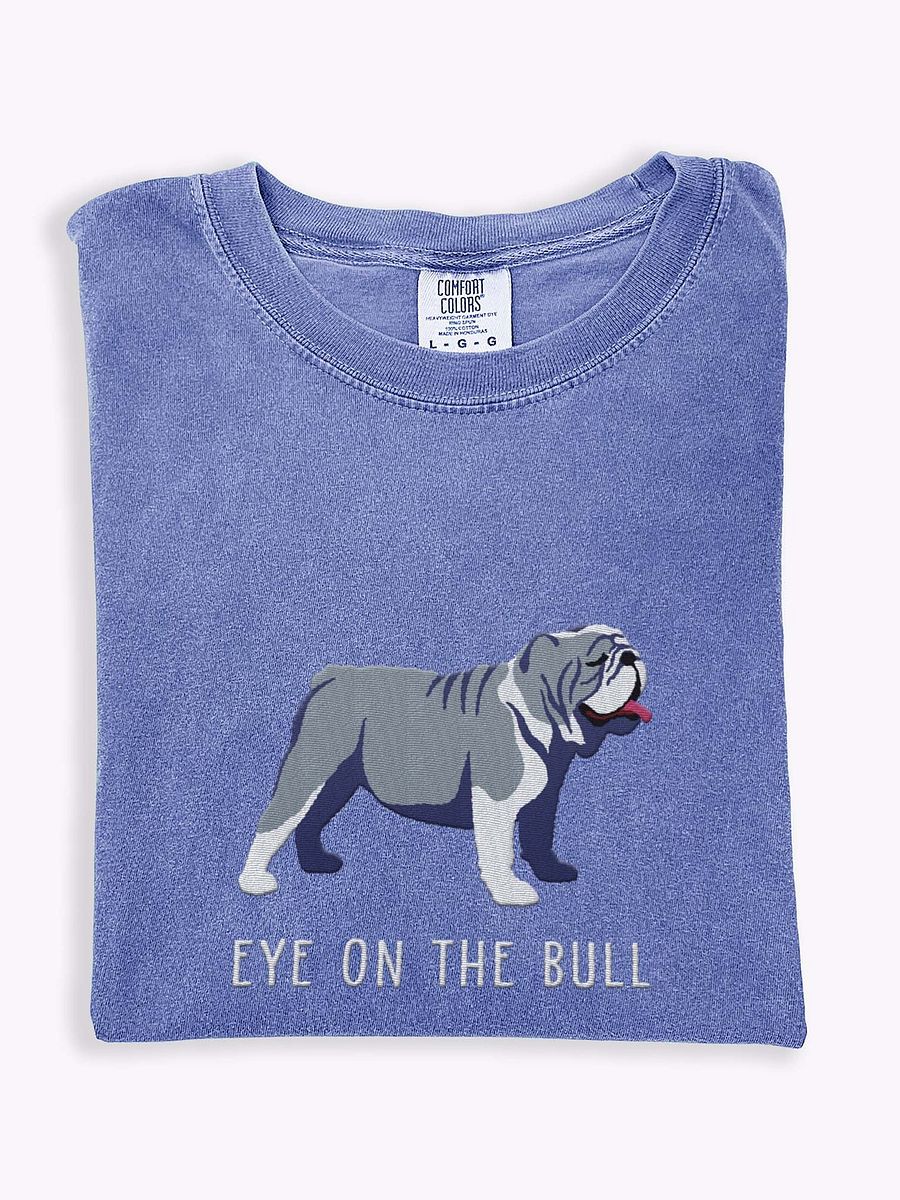 Eye on the Bull T-Shirt(Embroidered) of an English Bulldog(Blue) product image (1)