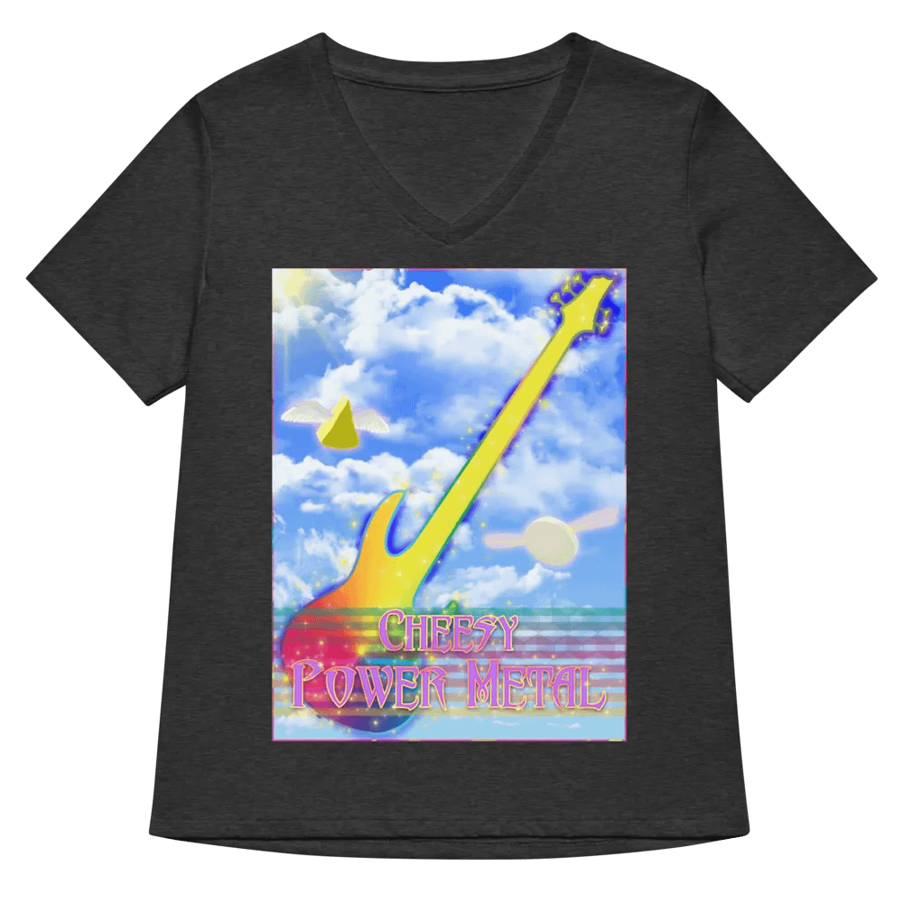 Cheesy Power Metal Relaxed Fit V-Neck T-shirt product image (5)