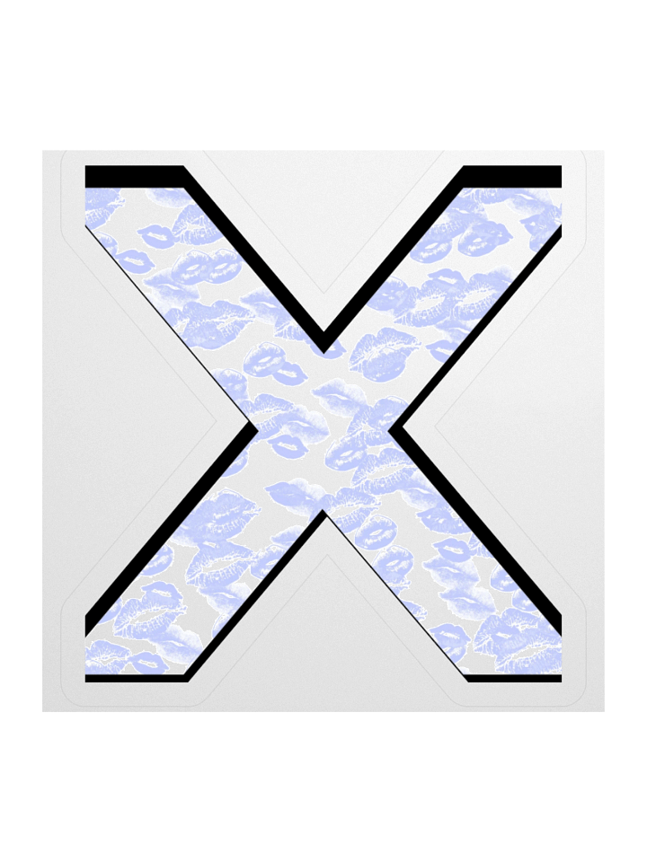 White X Light Blue Lipstick Kisses | Kiss-cut Sticker product image (1)