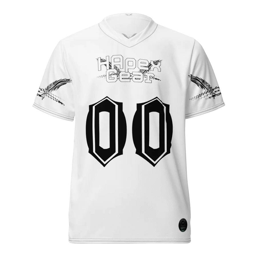 Capital HELAIN - White - Recycled Unisex Sports Jersey - White HApex Gear Black Logo product image (3)