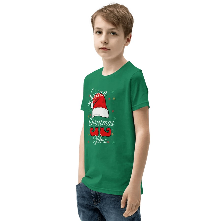 Festive Santa Hat and Elf Shoes Youth T-Shirt product image (4)