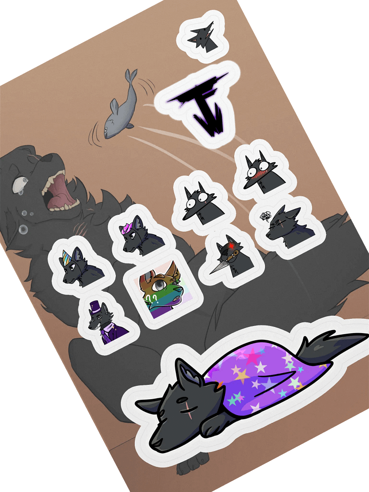 Silly Wolf Emote Sticker Sheet! product image (1)