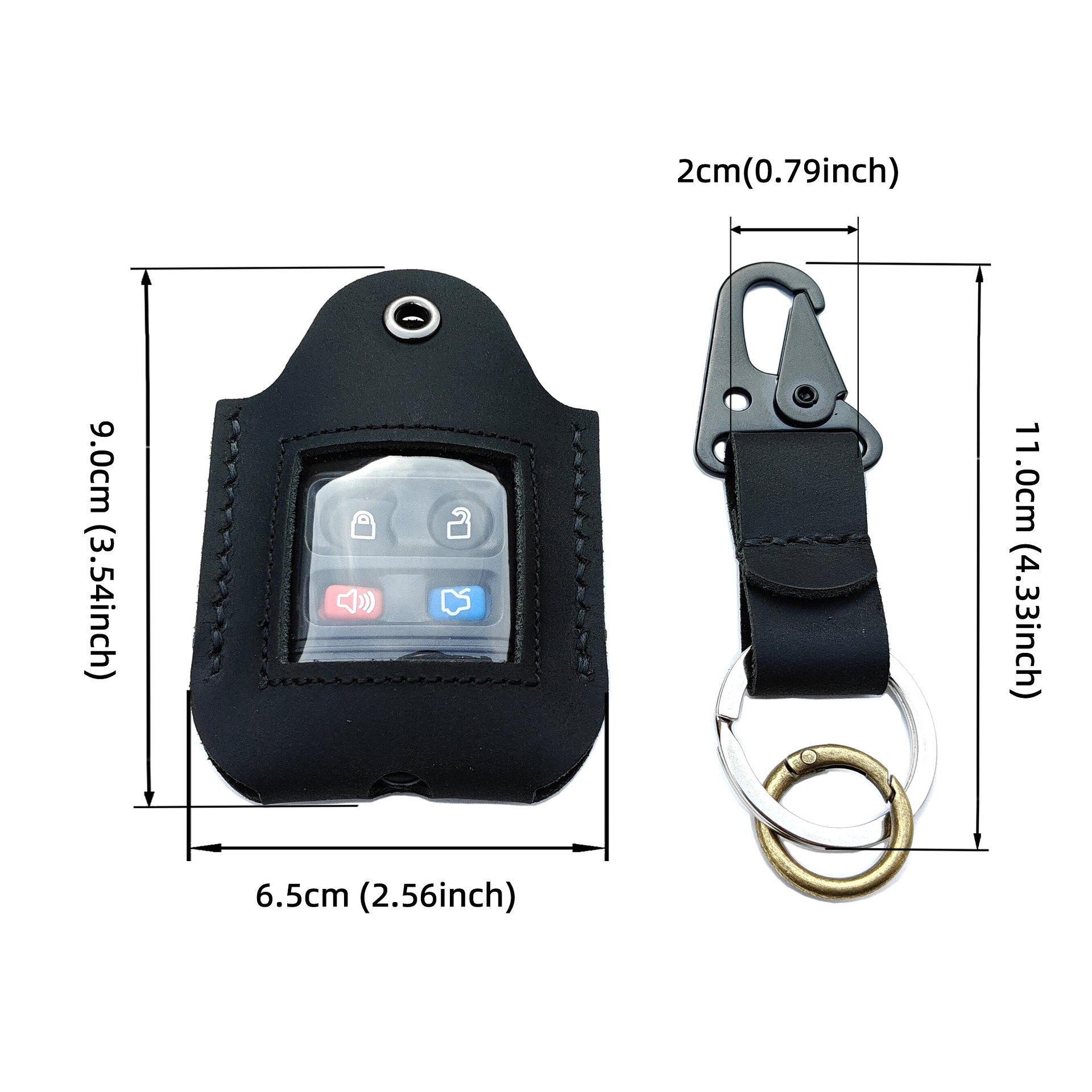 MEEBOY handmade Leather Remote Key Fob cover,Leather Car Smart Key Sleeve Protector Holder product image (3)