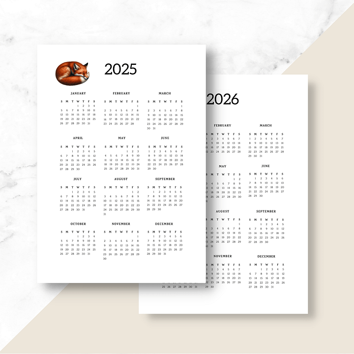 Six-year Printable Calendar Pages: Woodland Creatures product image (2)