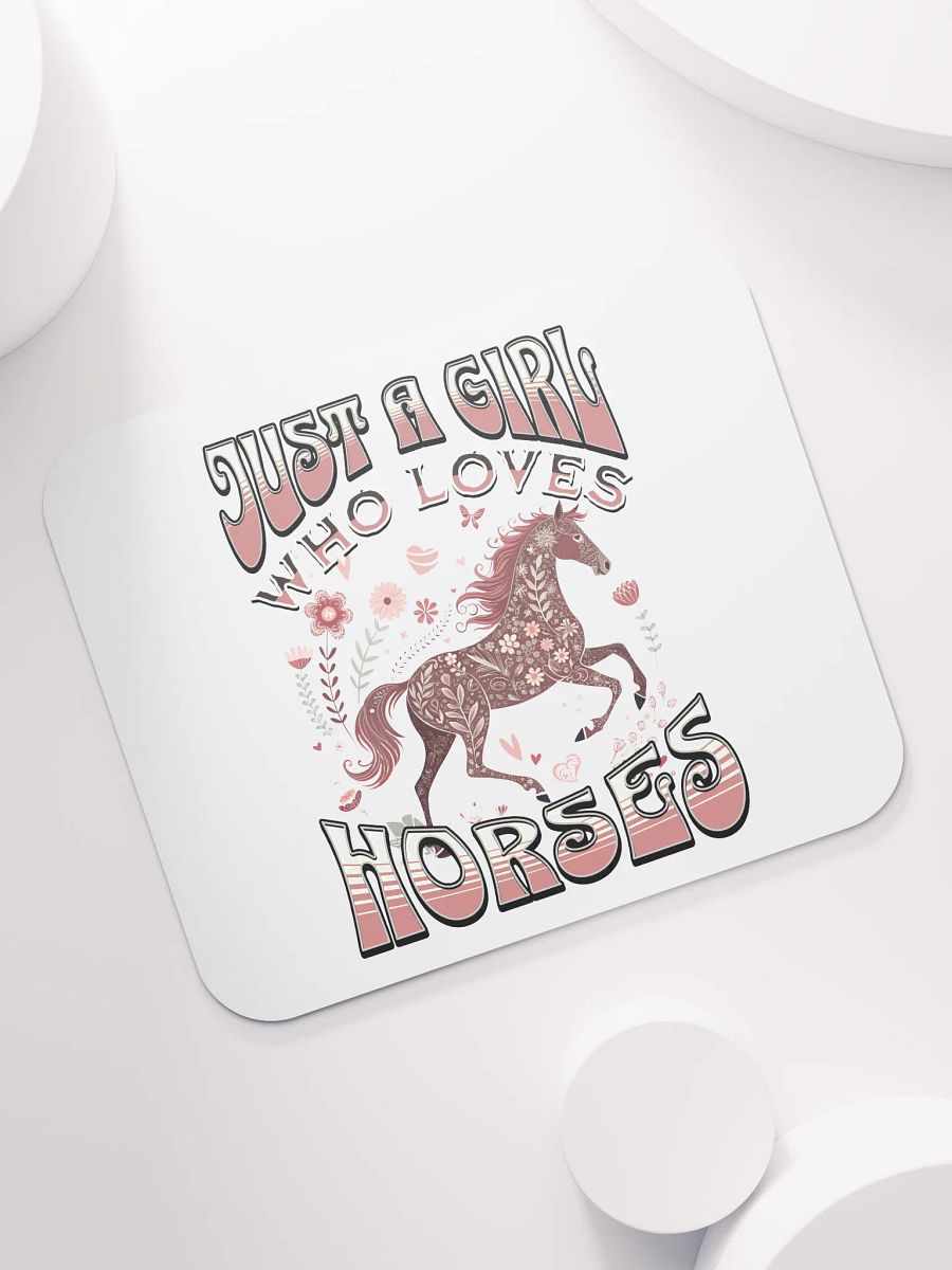 Just A Girl Who Loves Horses Floral Mouse Pad product image (5)
