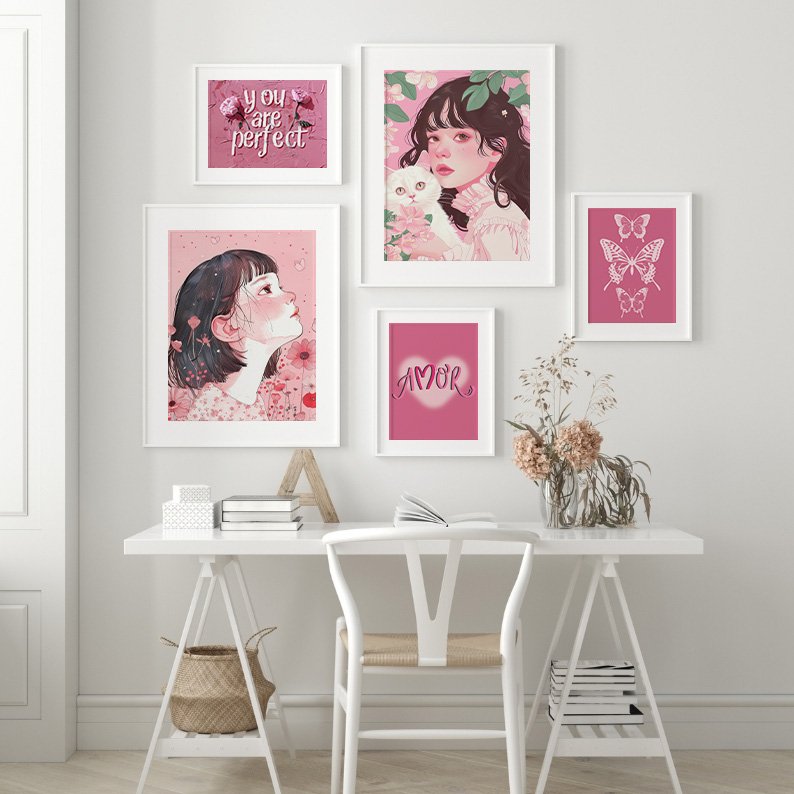 Coquette Gallery Wall Set of 22 DIGITAL Pastel Pink Prints product image (6)