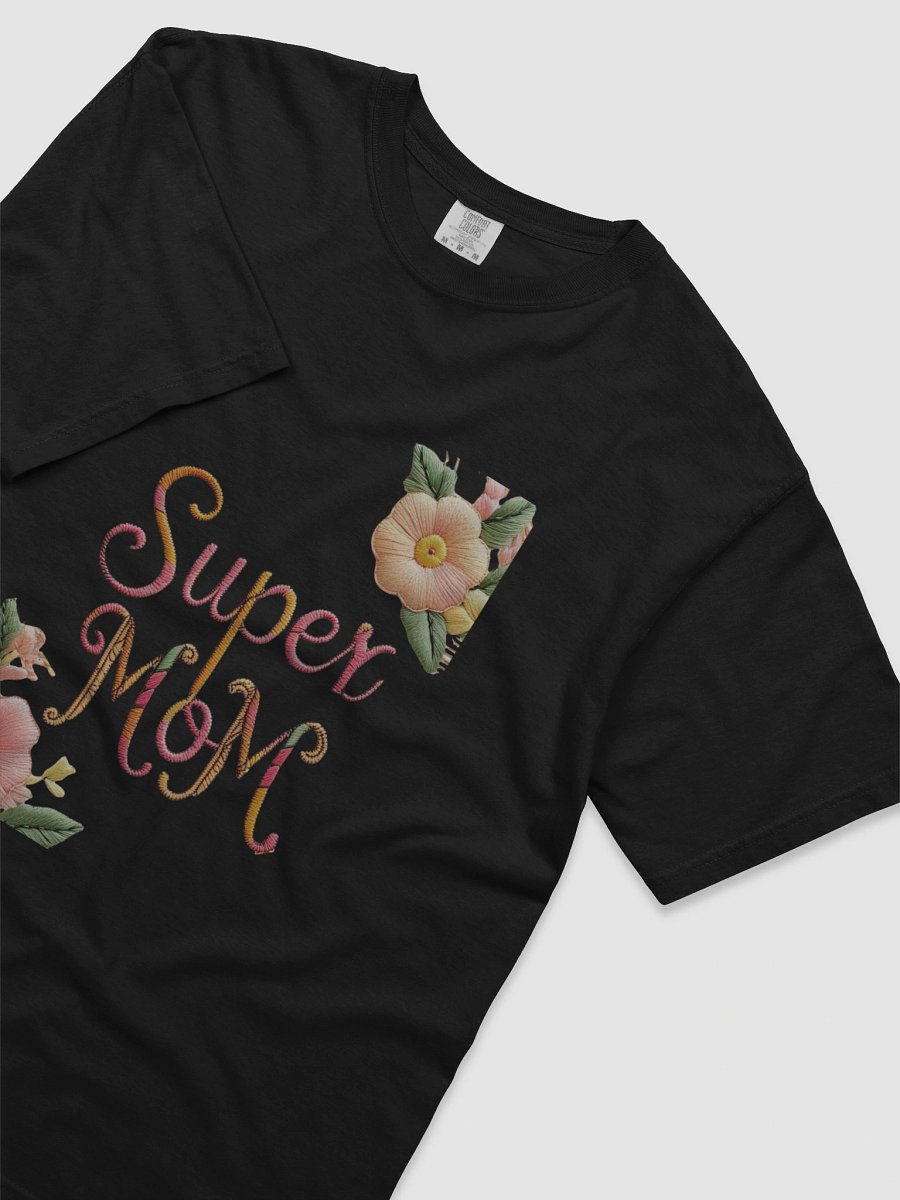 Super Mom Floral Embroidery Design Perfect Gift for Mother's Day and Celebrations T-Shirt product image (3)