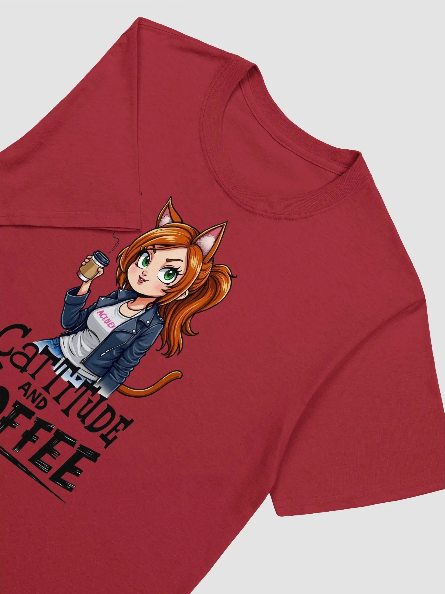 Cat-Titude and Coffee Unisex T-Shirt product image (12)