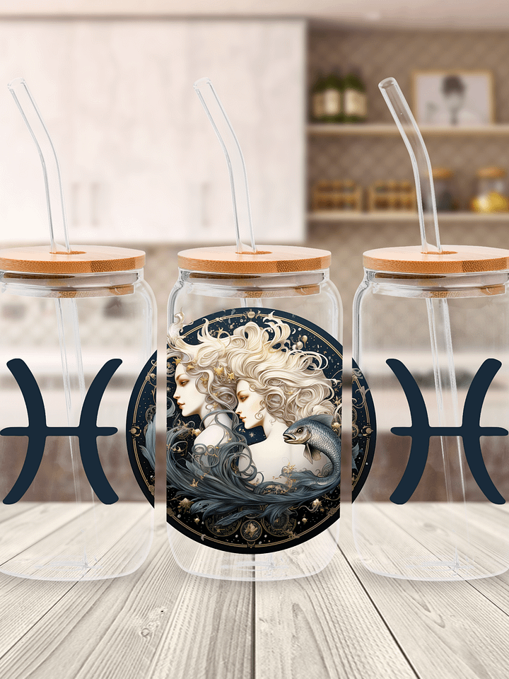 Pisces Zodiac Glass Can Sipper product image (1)