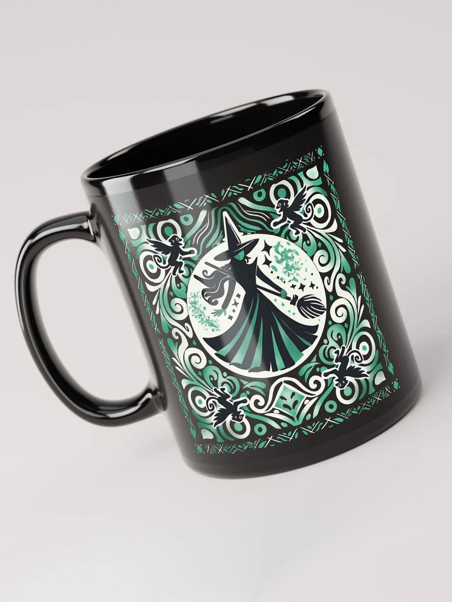 Wicked Spanish Tile Elphaba Mug – Black Glossy Broadway Coffee Cup product image (5)