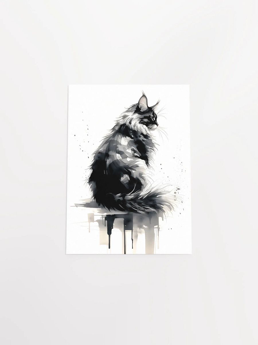 Maine Coon Ink Art Poster Wall Print product image (4)