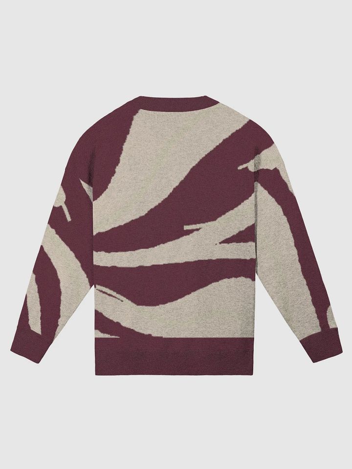Zebra Stripe Knit Sweater - Burgundy product image (2)