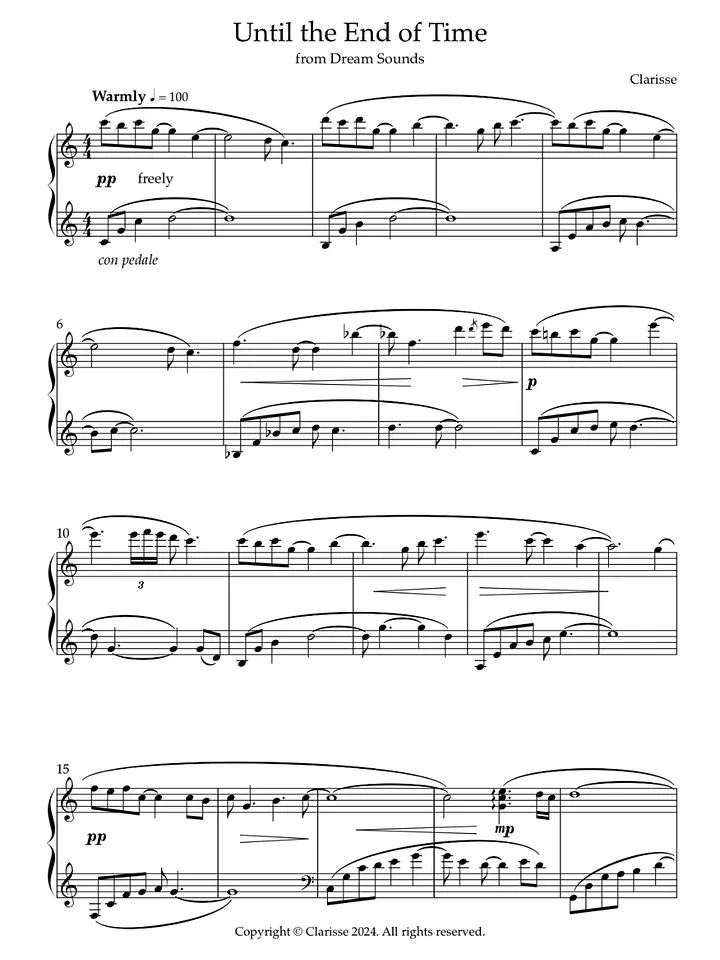 Until the End of Time - Sheet Music product image (1)