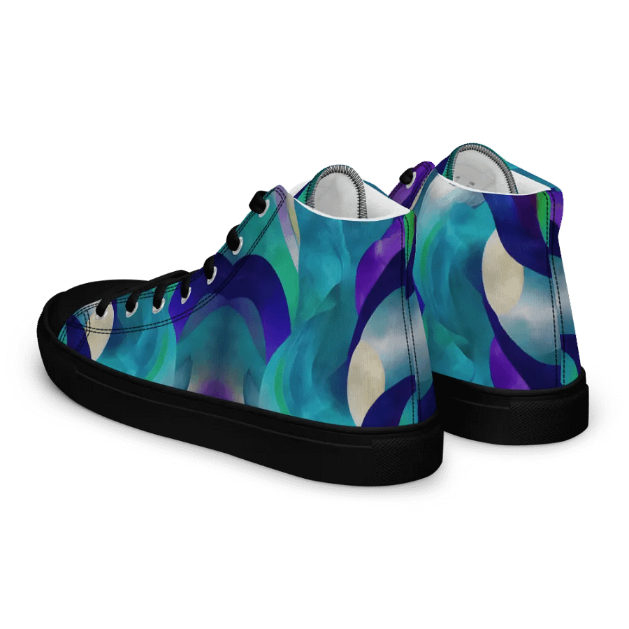 Ethereal Waves Men's High Top Canvas Shoes product image (3)