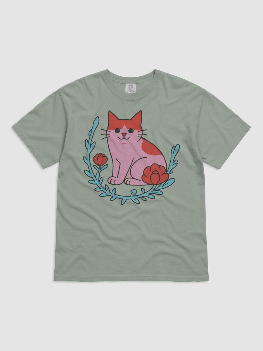 Whimsical Pink Cat Wreath T-Shirt product image (1)