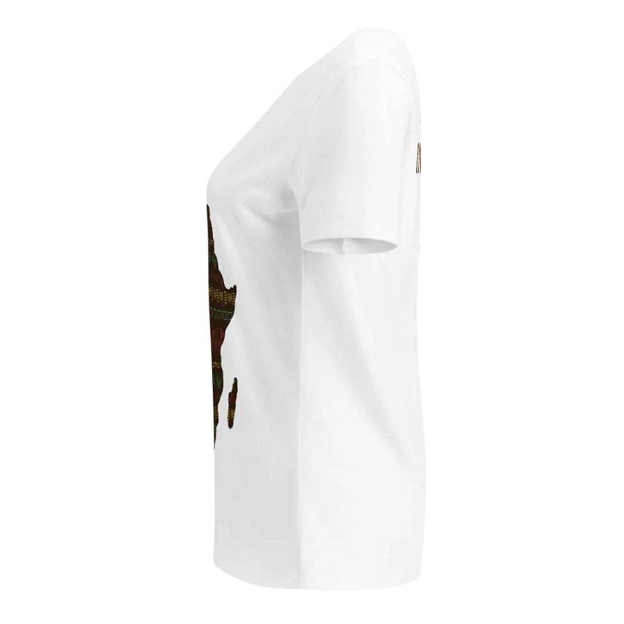 IN MY ROOTS - Women's Brown African Pattern White Tee product image (3)