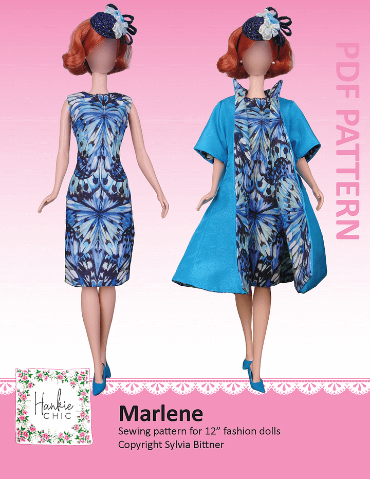 Marlene sewing pattern for 12" fashion dolls product image (1)