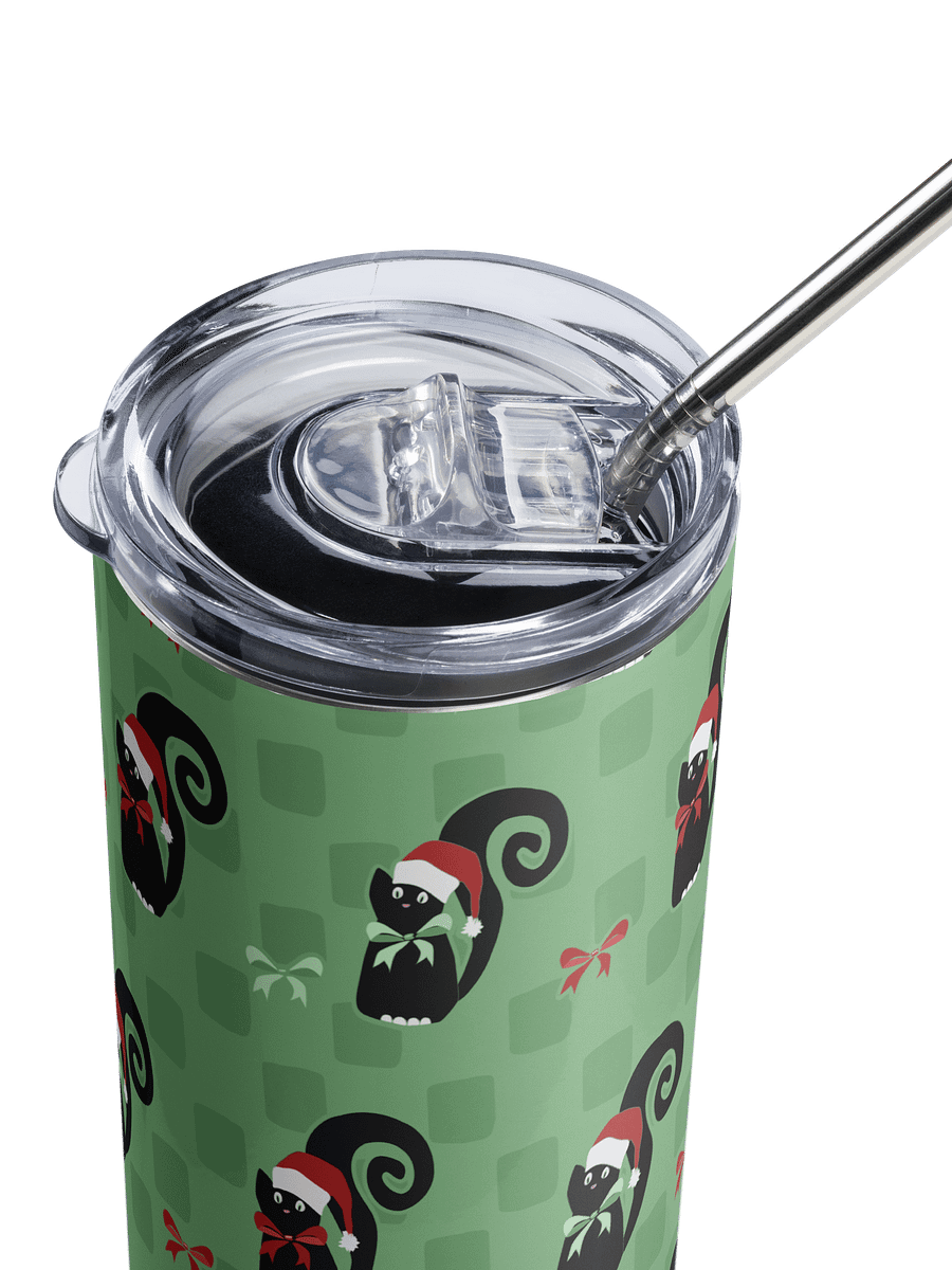 Christmas Kitties in a Row 20 oz Stainless Steel Tumbler – Green product image (5)