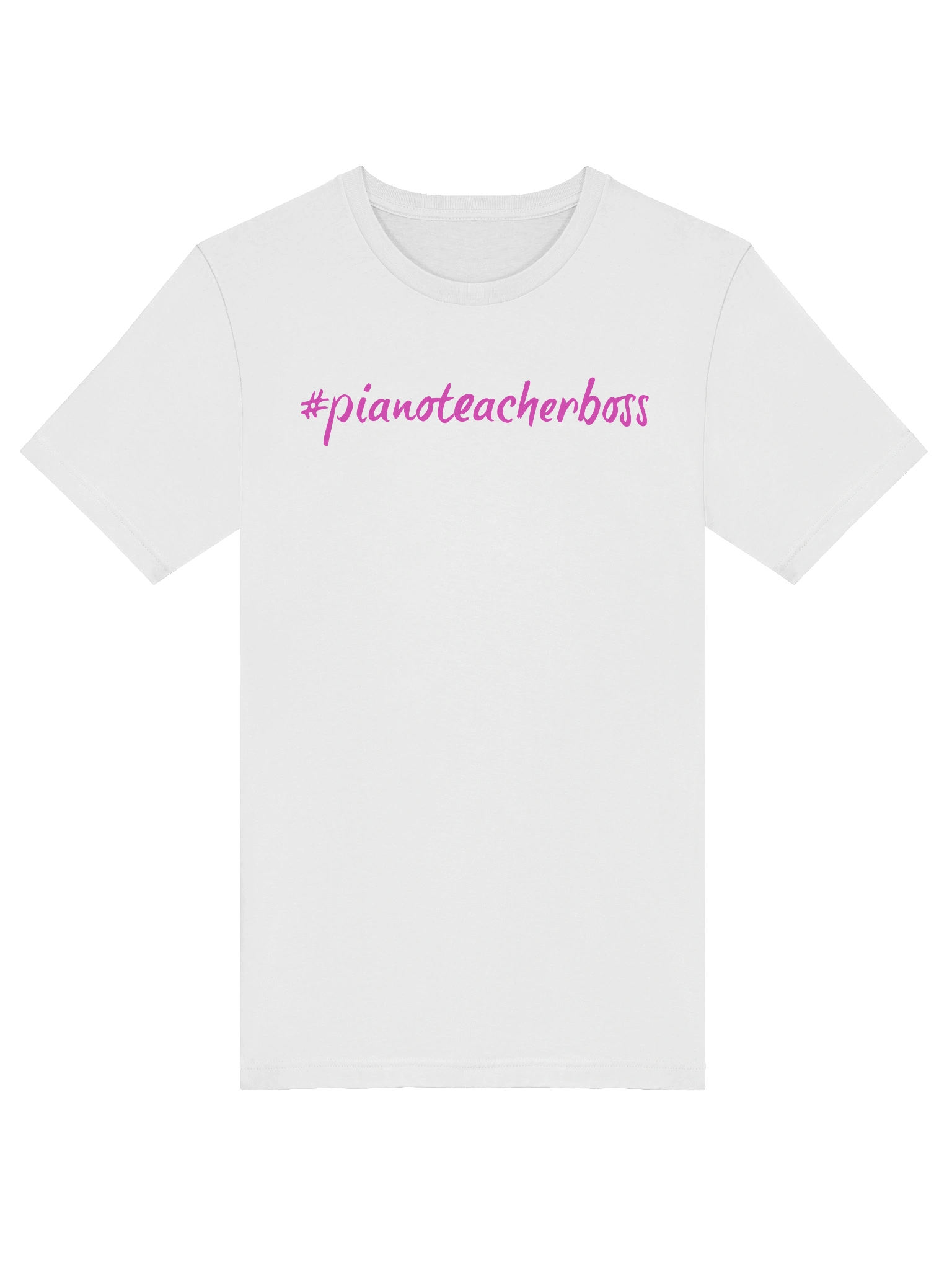 "Piano Teacher Boss" Cotton T-shirt with PINK Script product image (5)