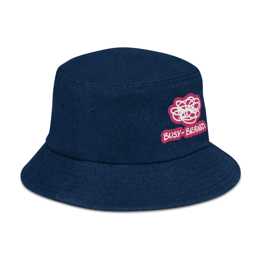 BUSY-BRAINED (pink bubble design 2) denim bucket hat product image (3)