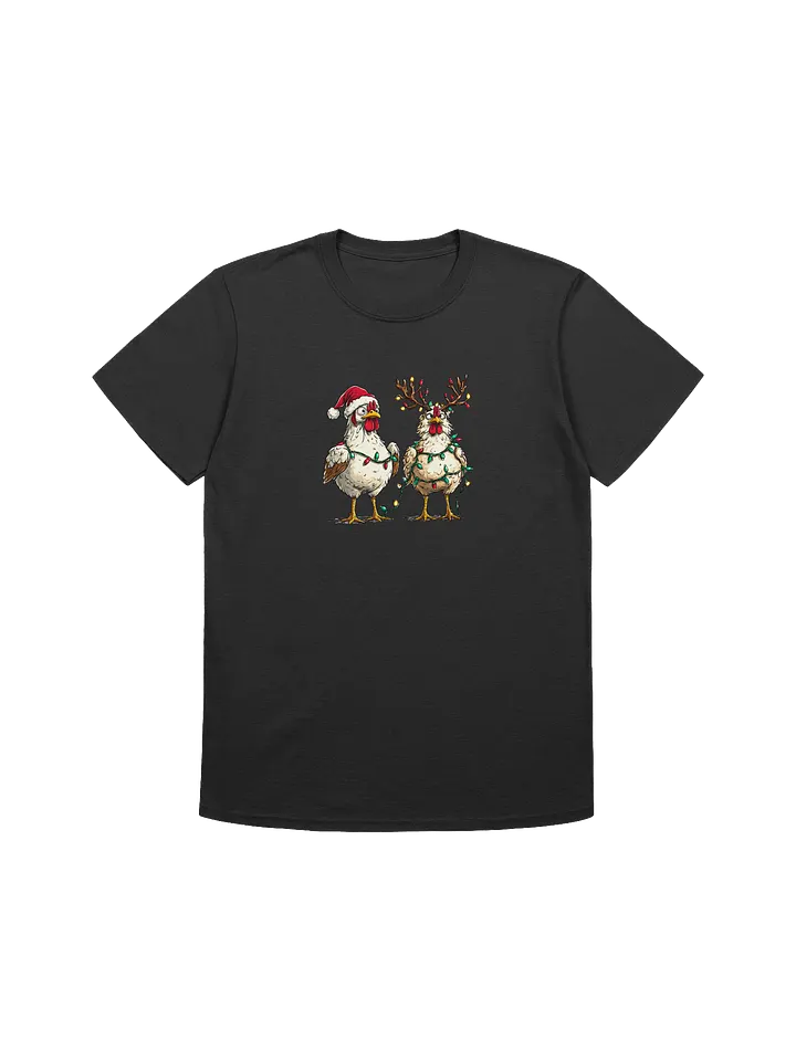 Santa's Christmas Chickens Funny Unisex Christmas T-Shirt product image (3)